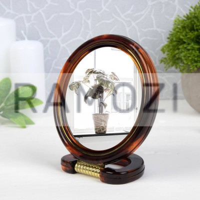Зеркало корич. 2-х стор. круглое 72 шт. RA-417-6