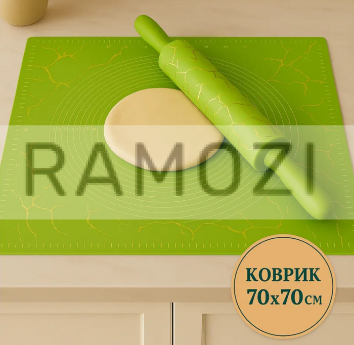 Коврик силикон зеленый 70х70 см 48 шт RA-7083